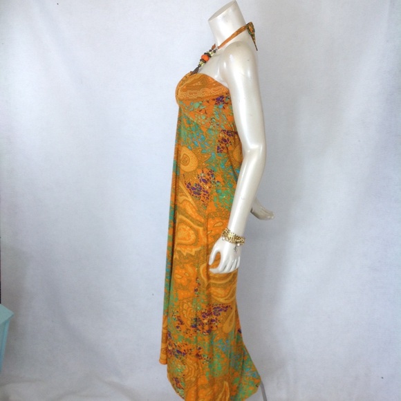 Paisley Print Halter Dress By SHUISIQING - Picture 4 of 8